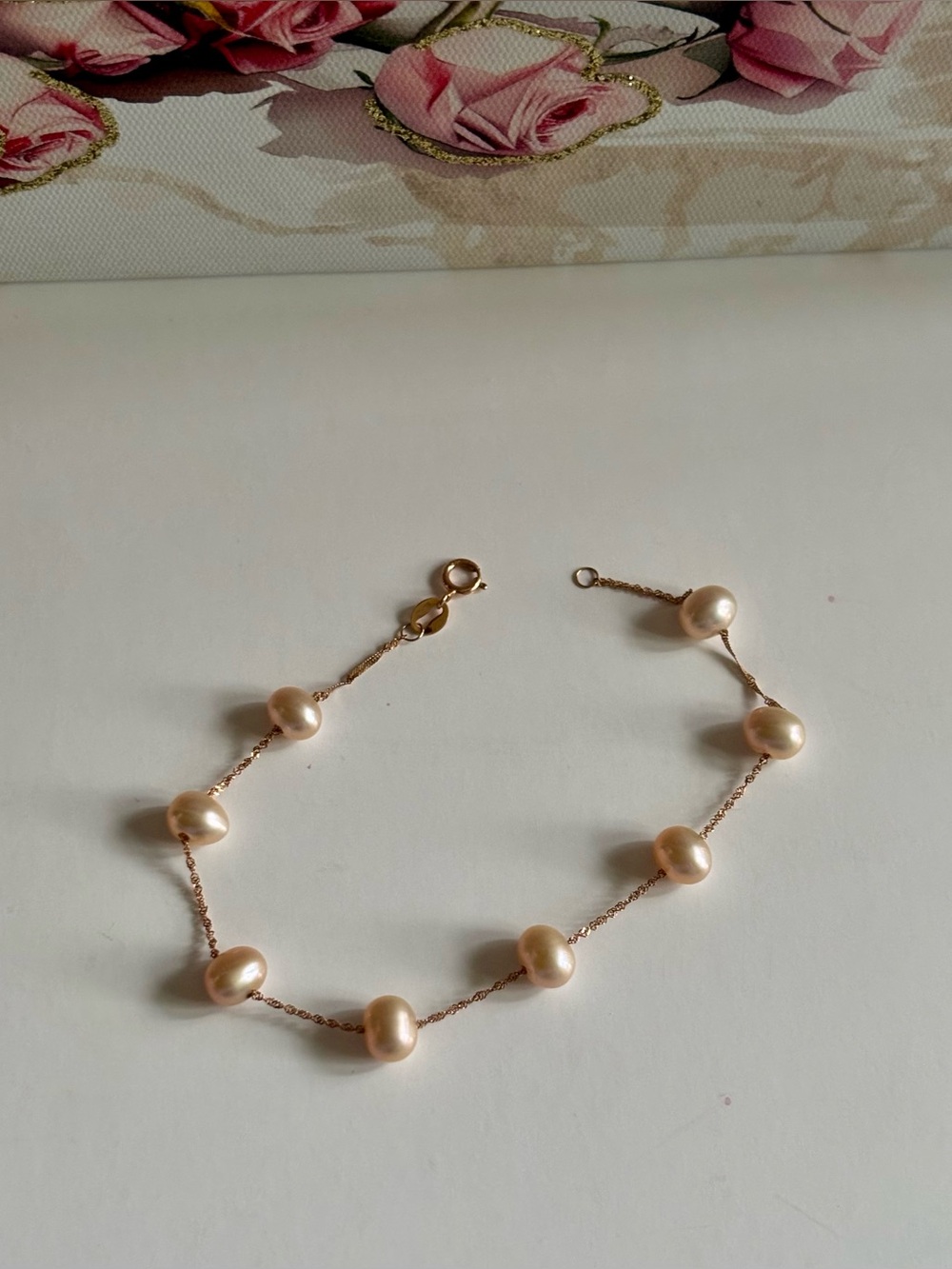 EFFY® Cultured Freshwater Pearl Station Bracelet (6mm) in 14k Rose Gold.